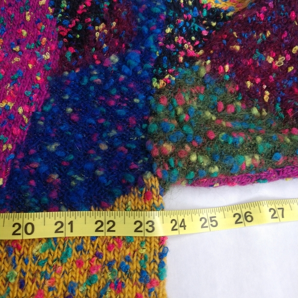 Vintage Hand Knit Funky Chunky V Neck Sweater by Knitting Needle - Picture 6 of 7